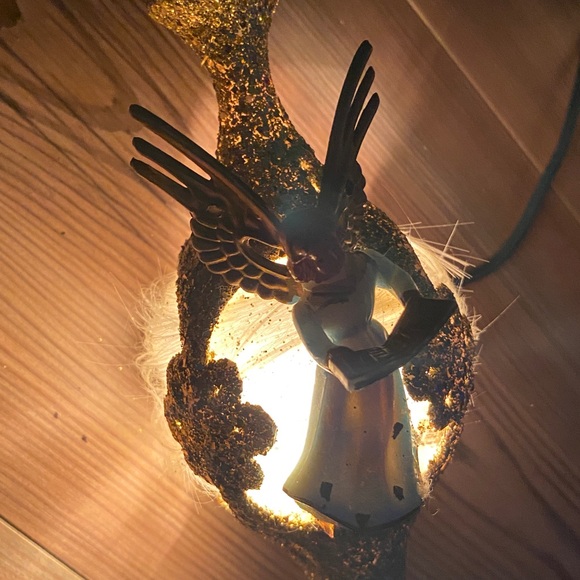 Vintage MCM Jewel Brite Lighted Christmas Tree Topper Angel Finial Spire - Picture 12 of 14